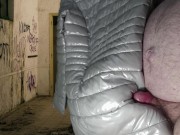 Cumshot on Girlfriend's PZ Soft Silver Down Jacket 12/16