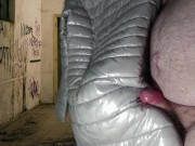Cumshot on Girlfriend's PZ Soft Silver Down Jacket 13/16