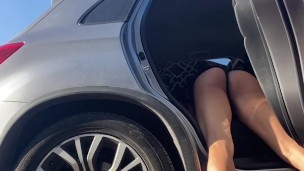Risky Public Sex Trans Girl Twerks Dildos Ass And Cums On The Highway