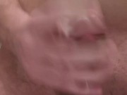 Horny guy stroking his cock multiple cumshots 13/16