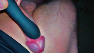 Cumming outside by fire