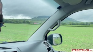 STREETFUCK INCREDIBLE SCREAMING SHAKING ORGASMS - Michaela Isizzu Cum Runs Down Her Face