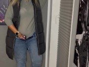 Selbstbefriedigung stehen Jeans ich komme zweimal multiple Orgasmen Klitoris satisfyer feucht geil 13/16