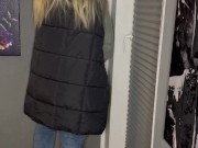 Selbstbefriedigung stehen Jeans ich komme zweimal multiple Orgasmen Klitoris satisfyer feucht geil 5/16