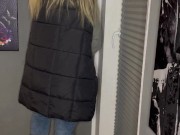 Selbstbefriedigung stehen Jeans ich komme zweimal multiple Orgasmen Klitoris satisfyer feucht geil 6/16