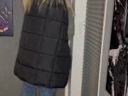 Selbstbefriedigung stehen Jeans ich komme zweimal multiple Orgasmen Klitoris satisfyer feucht geil 8/16