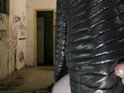 Cuming on Girlfriend's Shiny Black G.W. Down Jacket 14/16