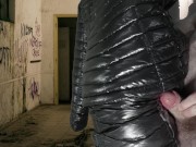 Cuming on Girlfriend's Shiny Black G.W. Down Jacket 16/16