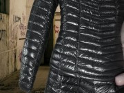 Cuming on Girlfriend's Shiny Black G.W. Down Jacket 3/16
