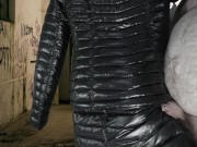 Cuming on Girlfriend's Shiny Black G.W. Down Jacket 5/16