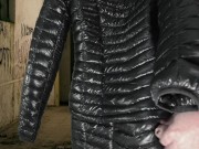 Cuming on Girlfriend's Shiny Black G.W. Down Jacket 7/16