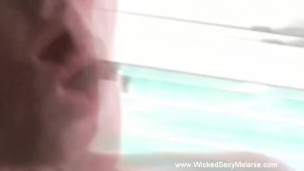 blonde amateur wifey does the strip thing while on camera
