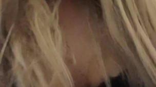Thick Blonde trap big dick cumming all over her panties
