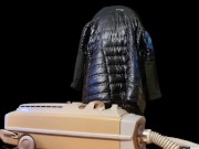 Vacuuming Girlfriend's Black Titanium Down Jacket with Electrolux AP200 3/16