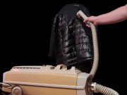 Vacuuming Girlfriend's Black Titanium Down Jacket with Electrolux AP200 9/16