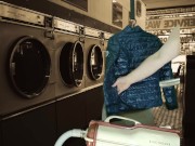 Vacuuming Girlfriend's Emoi Blue Down Jacket with Vintage Electrolux 14/16