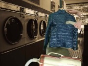 Vacuuming Girlfriend's Emoi Blue Down Jacket with Vintage Electrolux 16/16