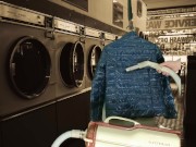 Vacuuming Girlfriend's Emoi Blue Down Jacket with Vintage Electrolux 2/16