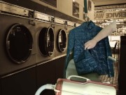 Vacuuming Girlfriend's Emoi Blue Down Jacket with Vintage Electrolux 5/16