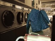 Vacuuming Girlfriend's Emoi Blue Down Jacket with Vintage Electrolux 8/16