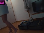 Step son can't rest at couch, so watch on step mom masturbation and fuck her later in share bed 4/16