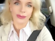 Hot blonde miff touches her pussy while driving a car! 4/16