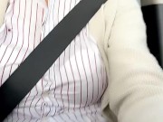 Hot blonde miff touches her pussy while driving a car! 5/16