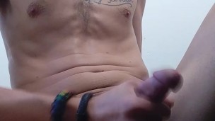 Sexy EMO Twink Christopher Anderson stroking his hard cock
