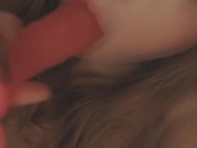 Vixen Rose sucking on big dildo 9/16