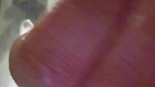 Unexpected cumshot in shower with multiple cock rings