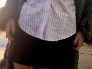 Hot blonde miffed blonde gets naked in public against the backdrop of the sea 7/16