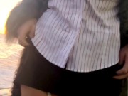 Hot blonde miffed blonde gets naked in public against the backdrop of the sea 8/16