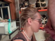 I waited for him in the garage to suck him when he came home from work because my parents were upsta 2/16