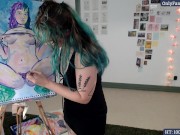 spread legs painting show australian artist 10/16