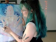 spread legs painting show australian artist 3/16