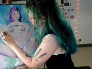 spread legs painting show australian artist 5/16