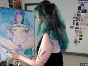 spread legs painting show australian artist 8/16