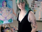 spread legs painting show australian artist 9/16