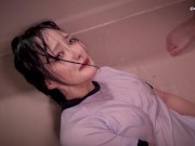 びしょ濡れオナニー！透け乳首が可愛かったので、股はこじ開けられ中出し生挿入。彼女にハードコアな欲望をぶつける。（日本人、素人、個人撮影） 11/16