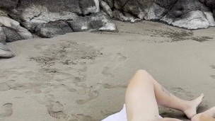 My BIG COCK Exhibitionist In The BEACH🥵🥵