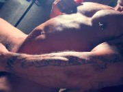 HUGE MUSCLE BEAST WANKS HIS HUNG COCK 2/16