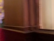 hot blonde milf licks cream on hot chocolate in front of everyone in the cafe 3/16