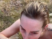 small outdoor blowjob that ends in facial 1/16