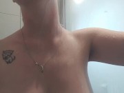 Showing off hot hairy body tease and shower 12/16