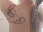 Showing off hot hairy body tease and shower 16/16