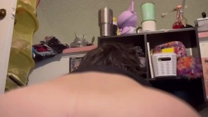 Alaska Sky rides her fat dildo and shows off that super tight pussy grip