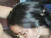 Nerd safadinha Debora Prado fez um boquete desleixado no meu pau grande antes do rolê 13/16