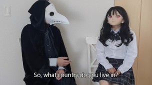 HENTAI Aibu。廃墟。セクシーな衣装。枕でオナニー。