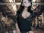 HENTAI Aibu。廃墟。セクシーな衣装。ディルドでオナニー。 9/16