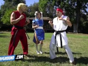 COSPLAYGROUND - Jade Kush as Chun Li Fights To Take Two Dicks At The Same Time 2/16